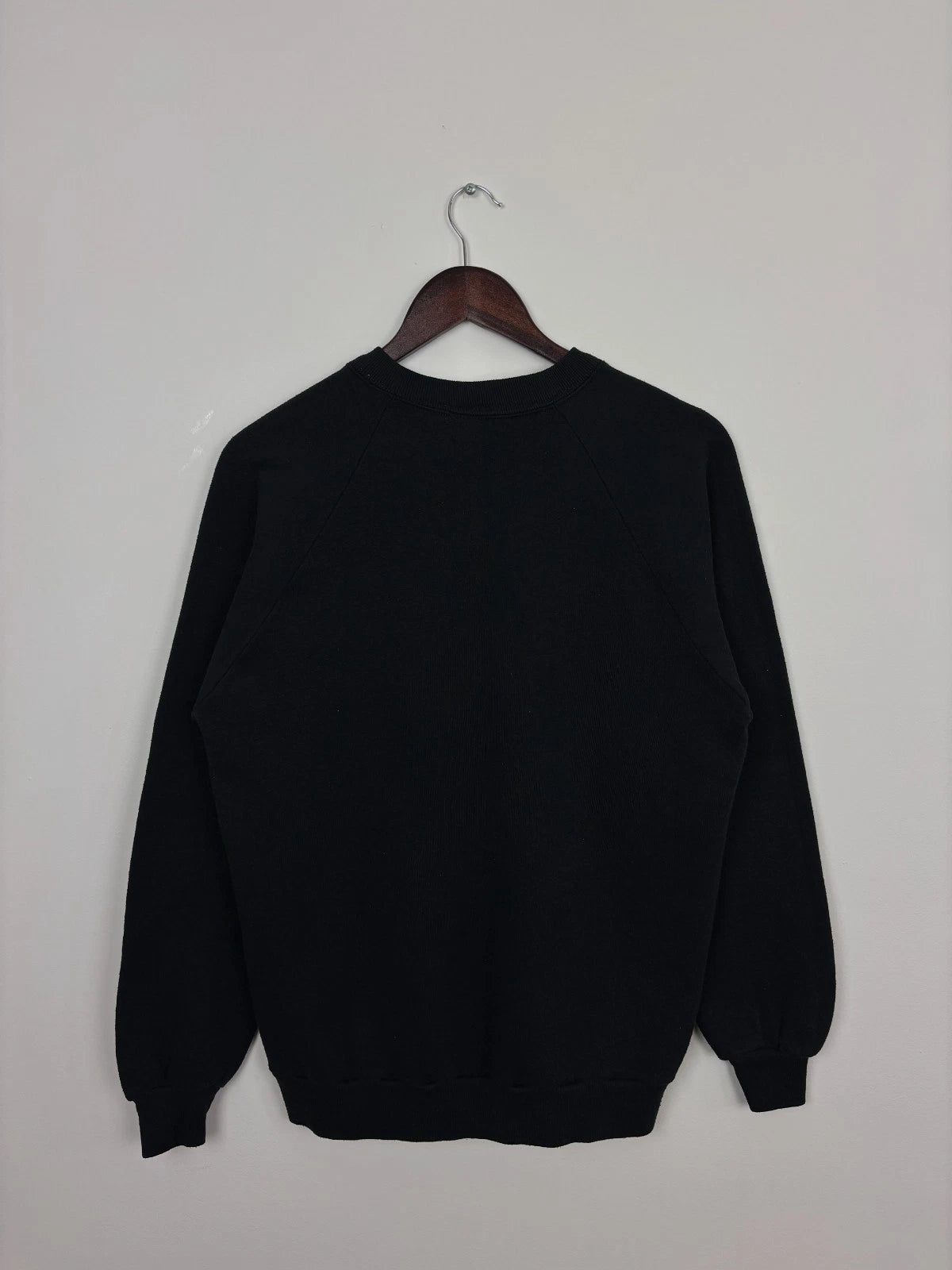 Vintage 1990s Black Flower Sweatshirt - Pretty Flowers Graphic - Size Large