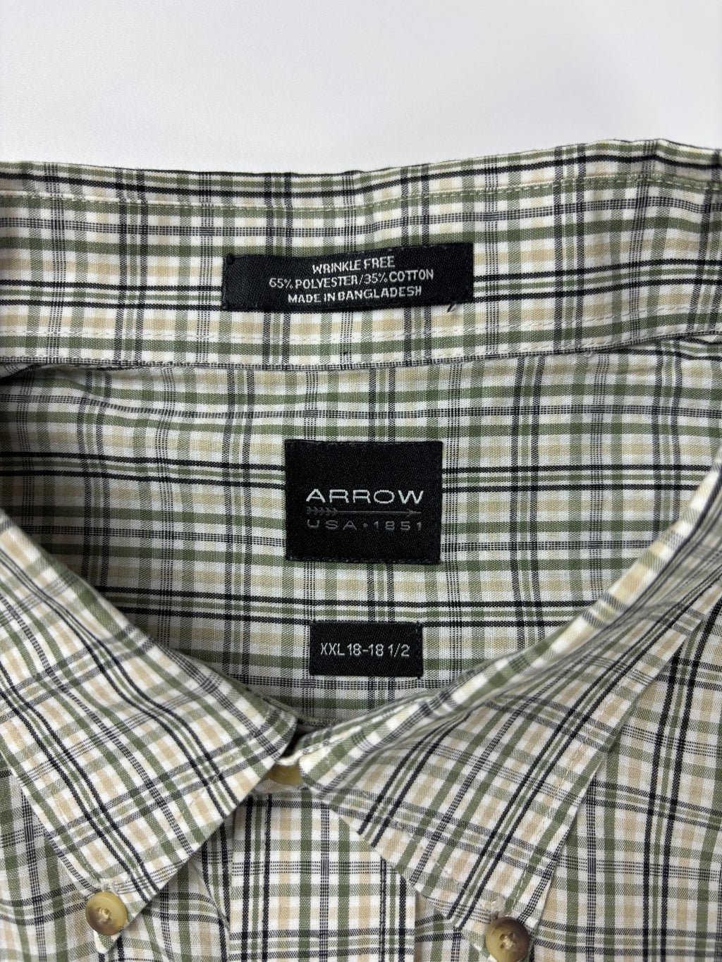 Vintage Arrow Plaid Cropped Button Up Shirt