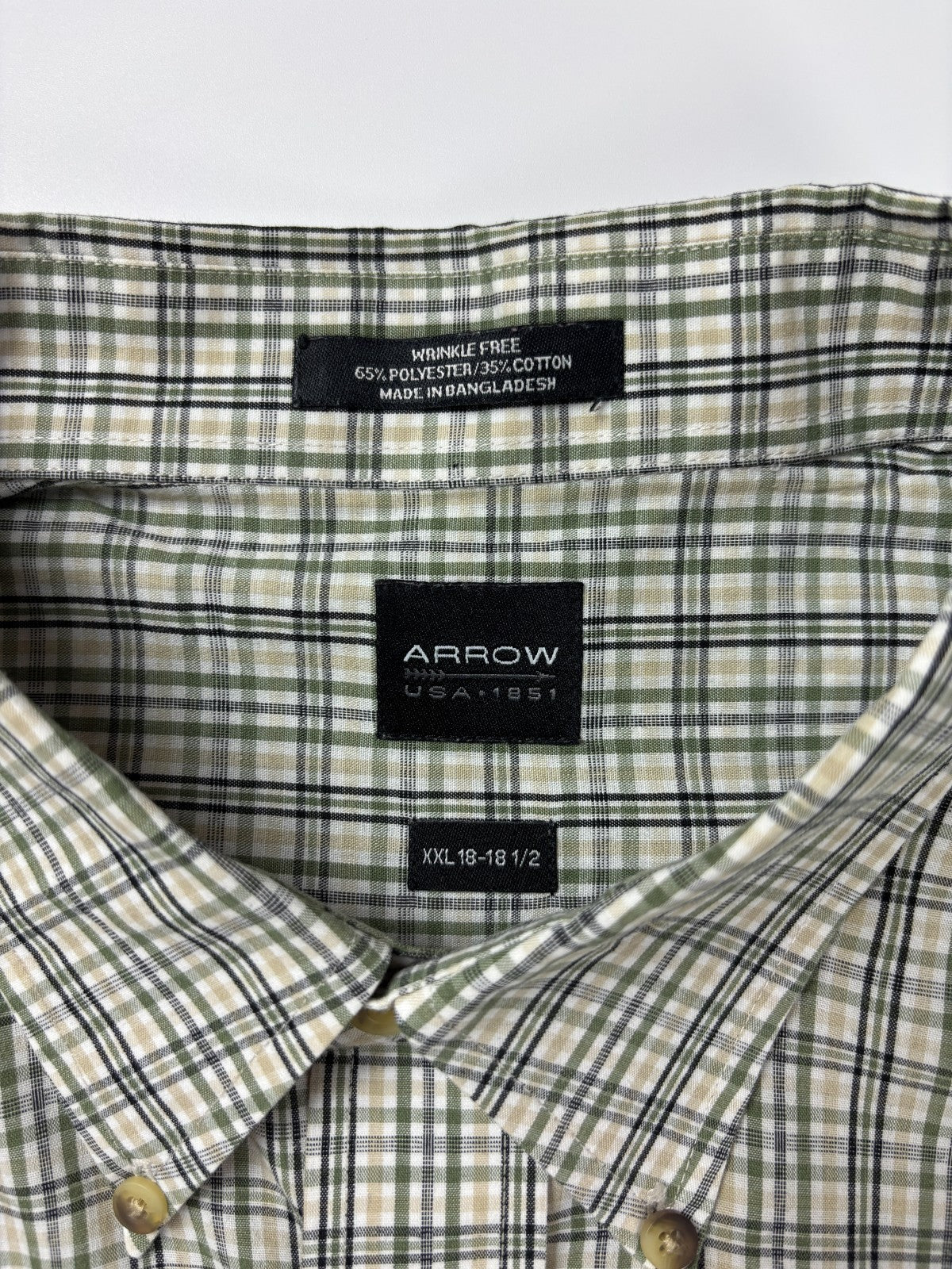 Vintage Arrow Plaid Cropped Button Up Shirt