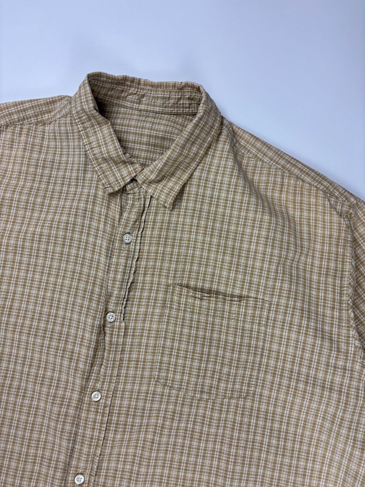 Vintage Plaid Cropped Button Up Shirt
