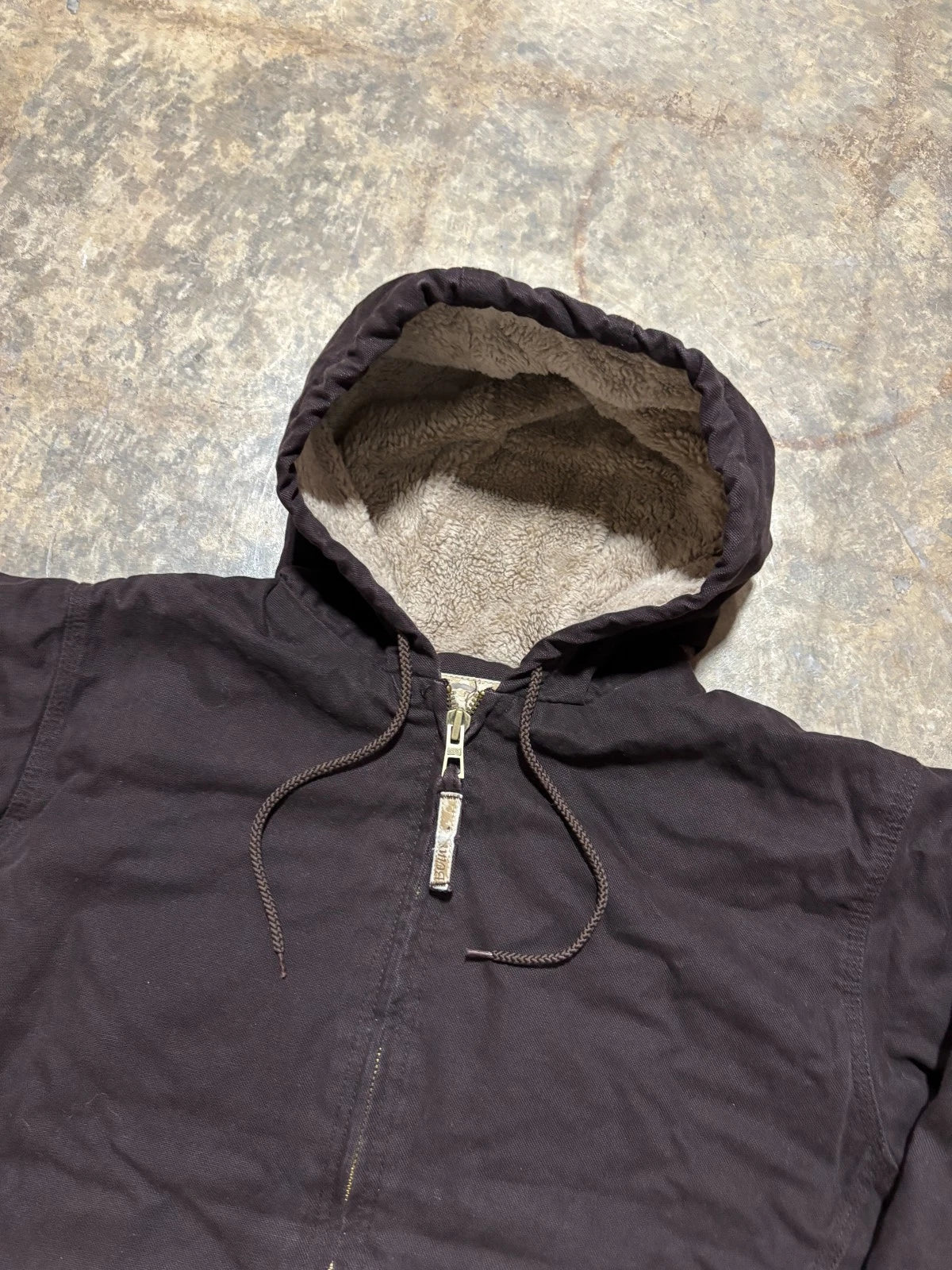 Vintage Bernie Workwear Jacket / Insulated Fur Zip Up Coat / Brown Carhartt XL