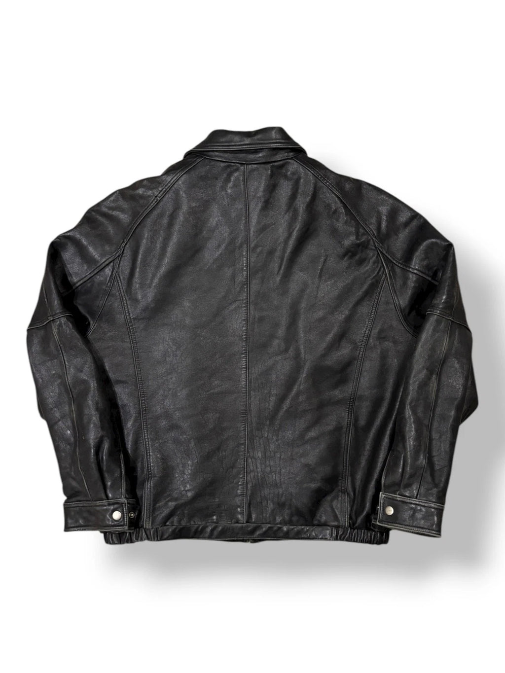 Vintage Black Pelle Leather Jacket - XL - Insulated Bomber Coat