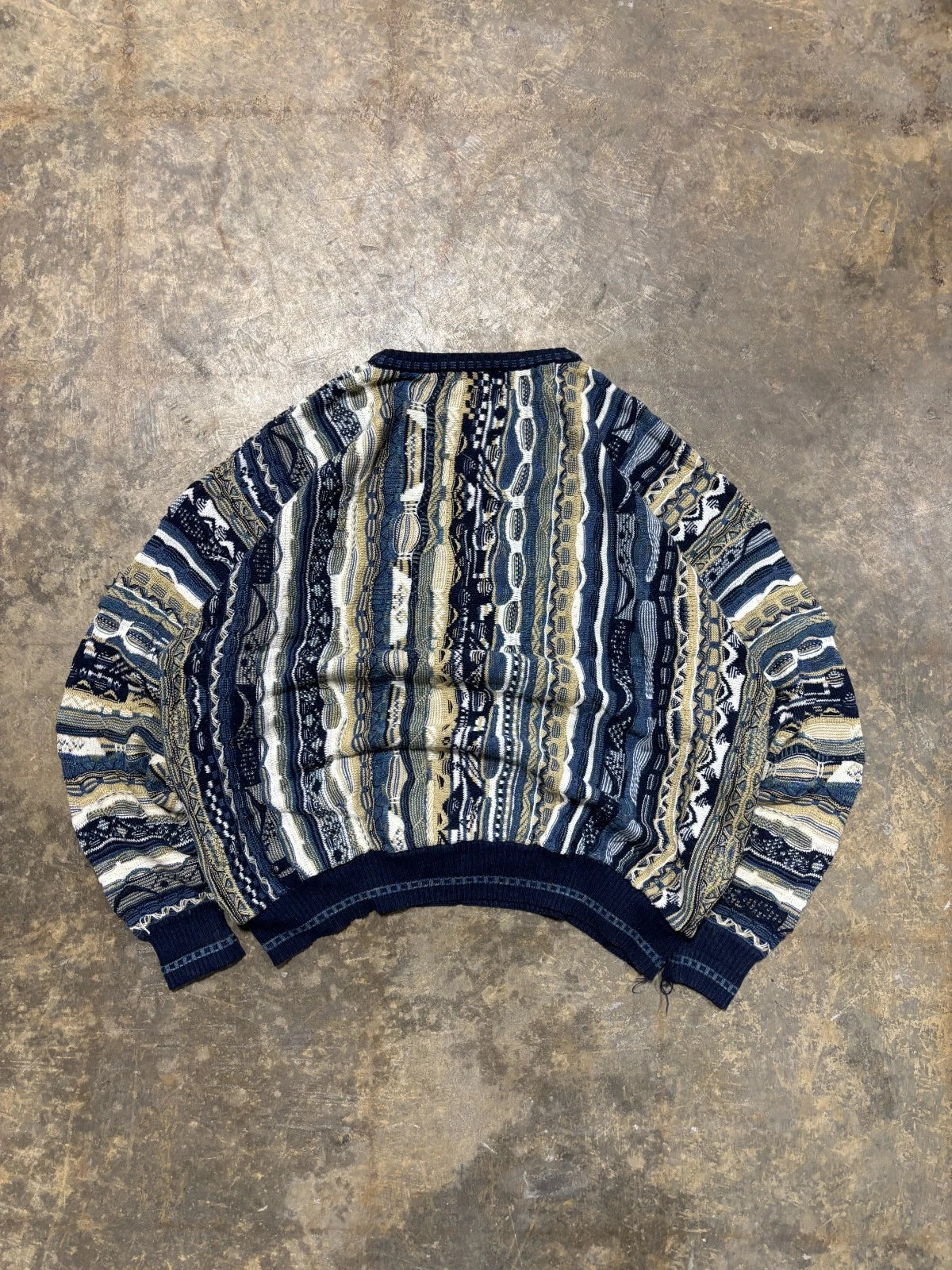 Vintage 3D Knit Pullover Sweater / Croft & Barrow / Size XXL / Multi Colour