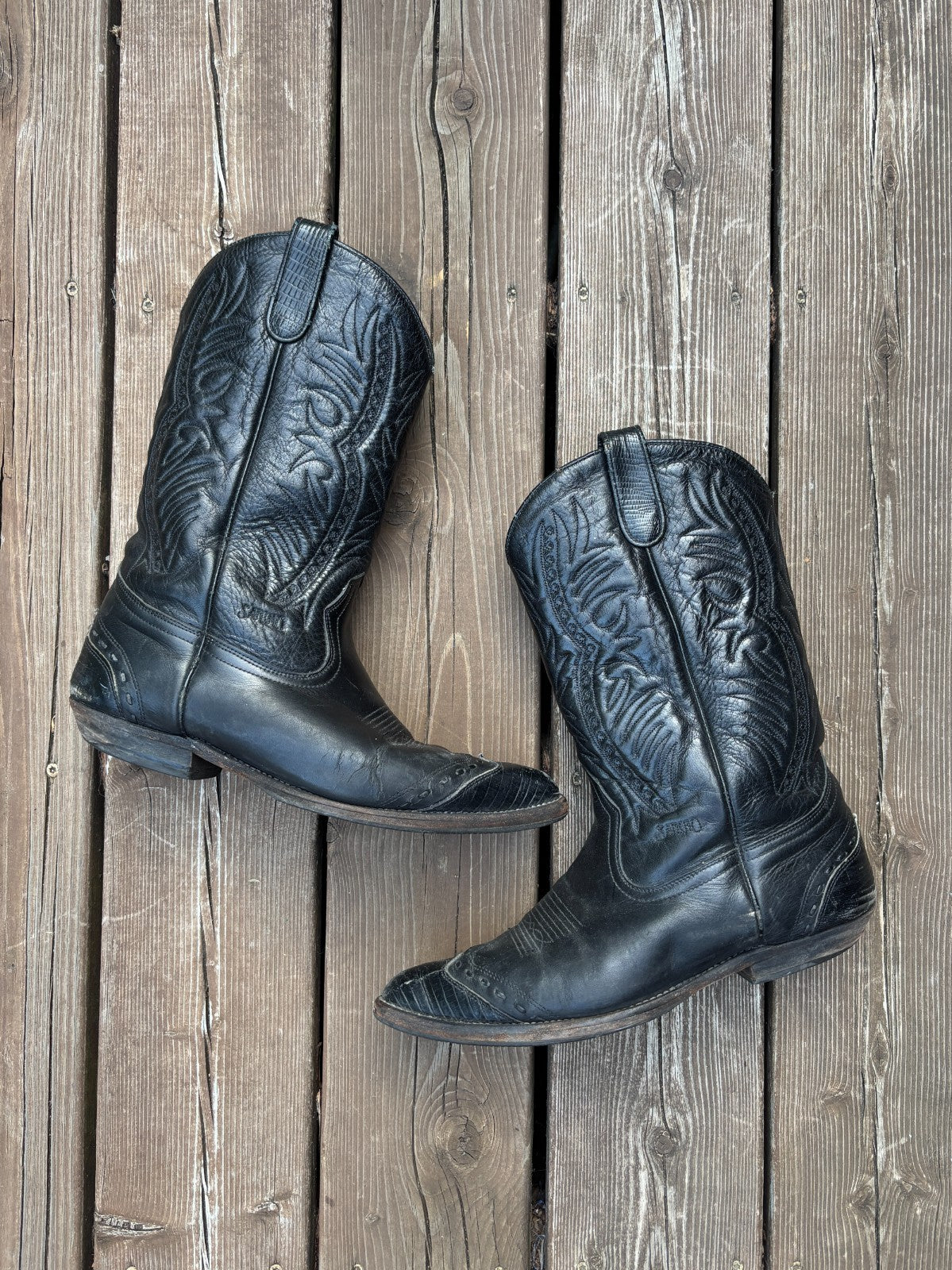 Vintage Western Leather Cowboy Boots