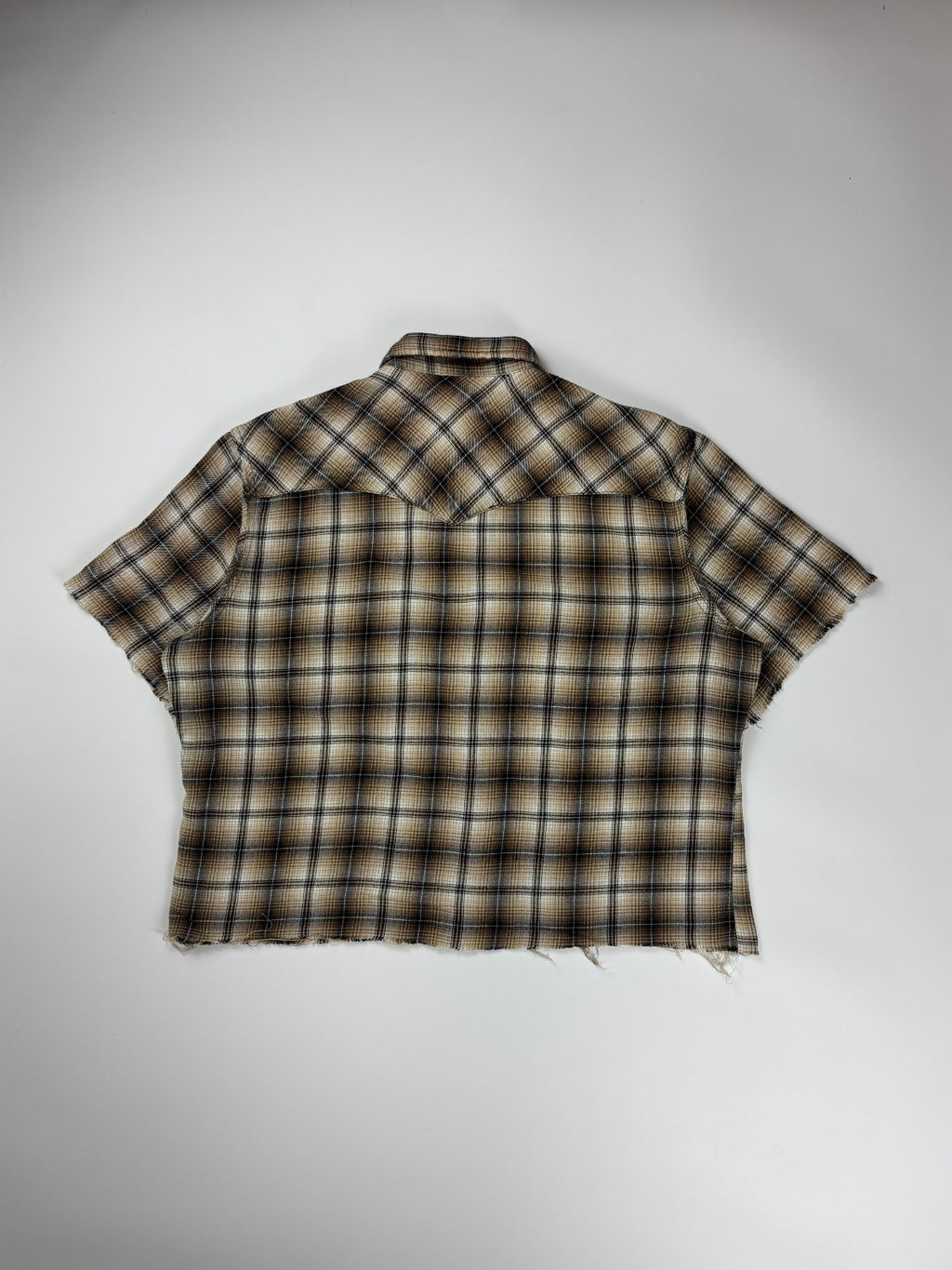 Vintage Wrangler Plaid Cropped Button Up Shirt