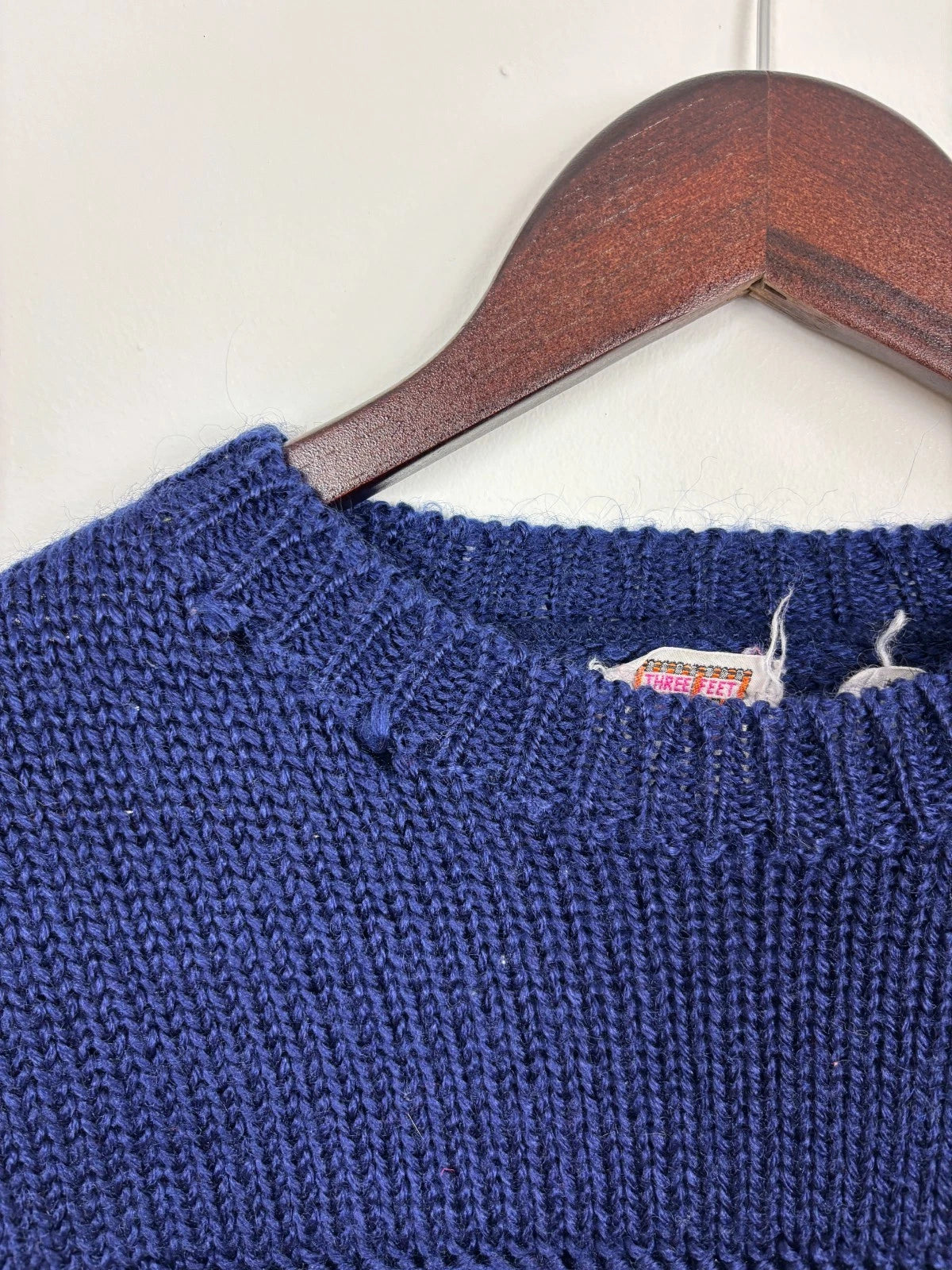 Vintage 1990s Blue Knit Sweater - Size Large