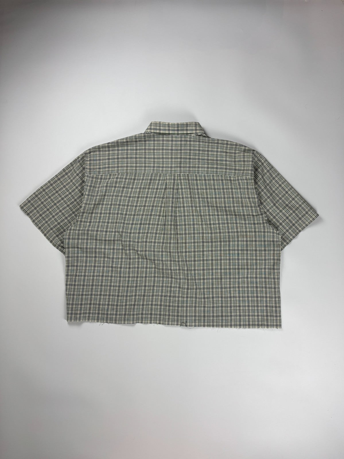 Vintage Arrow Plaid Cropped Button Up Shirt