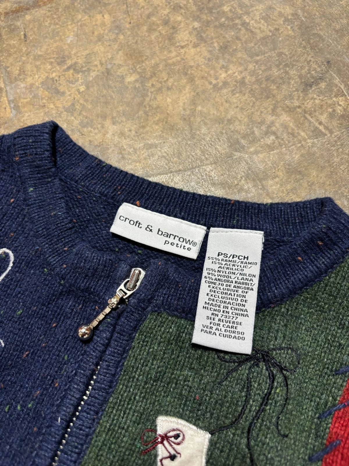 Vintage Croft & Barrow Petite Winter Knit Sweater / Size Small / Blue Green