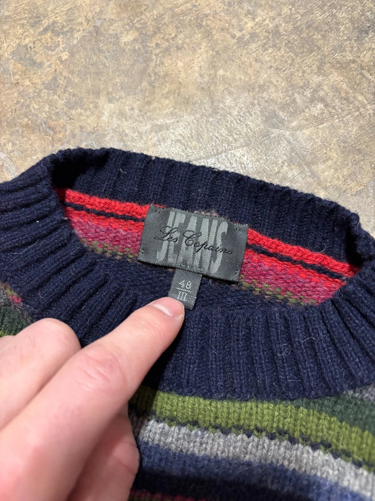 Vintage Multi Color Striped Knit Sweater / Size Small / Made In Italy