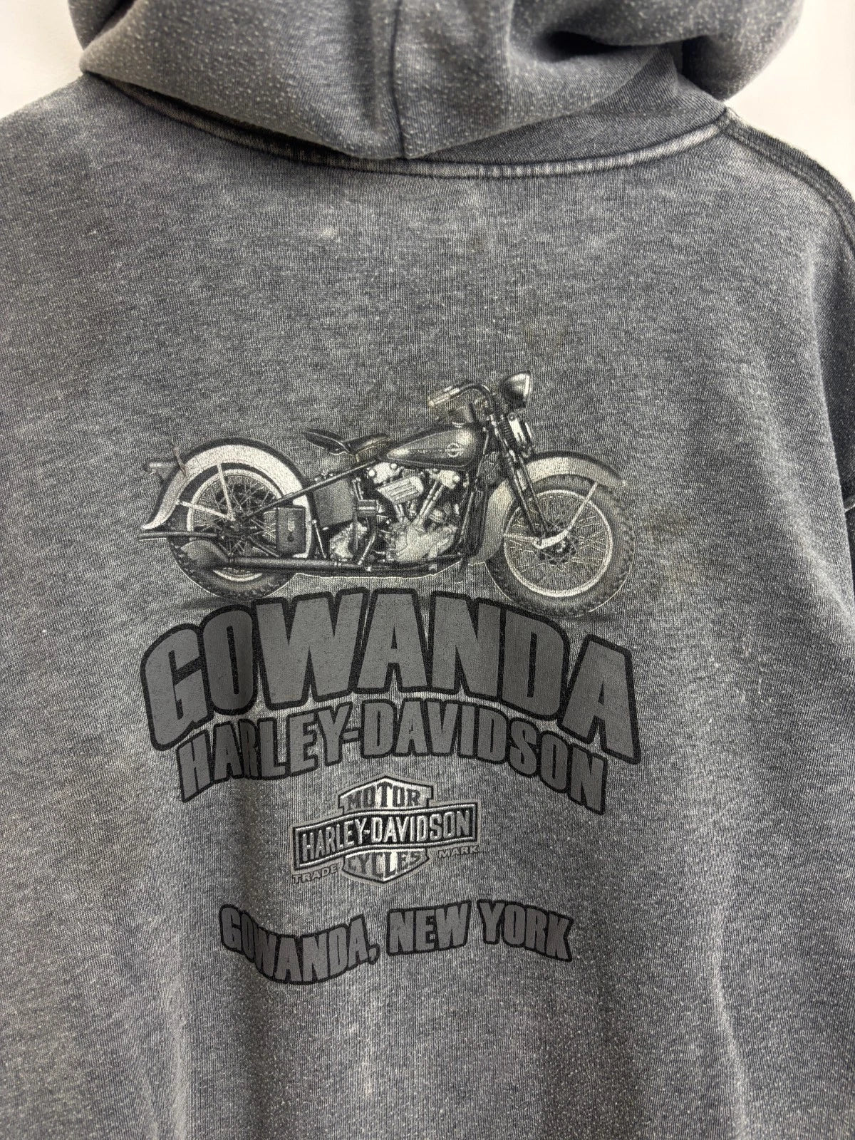 Vintage Y2K Harley Davidson Sweater - Gray - Size XL - Motorcycle Graphic Hoodie
