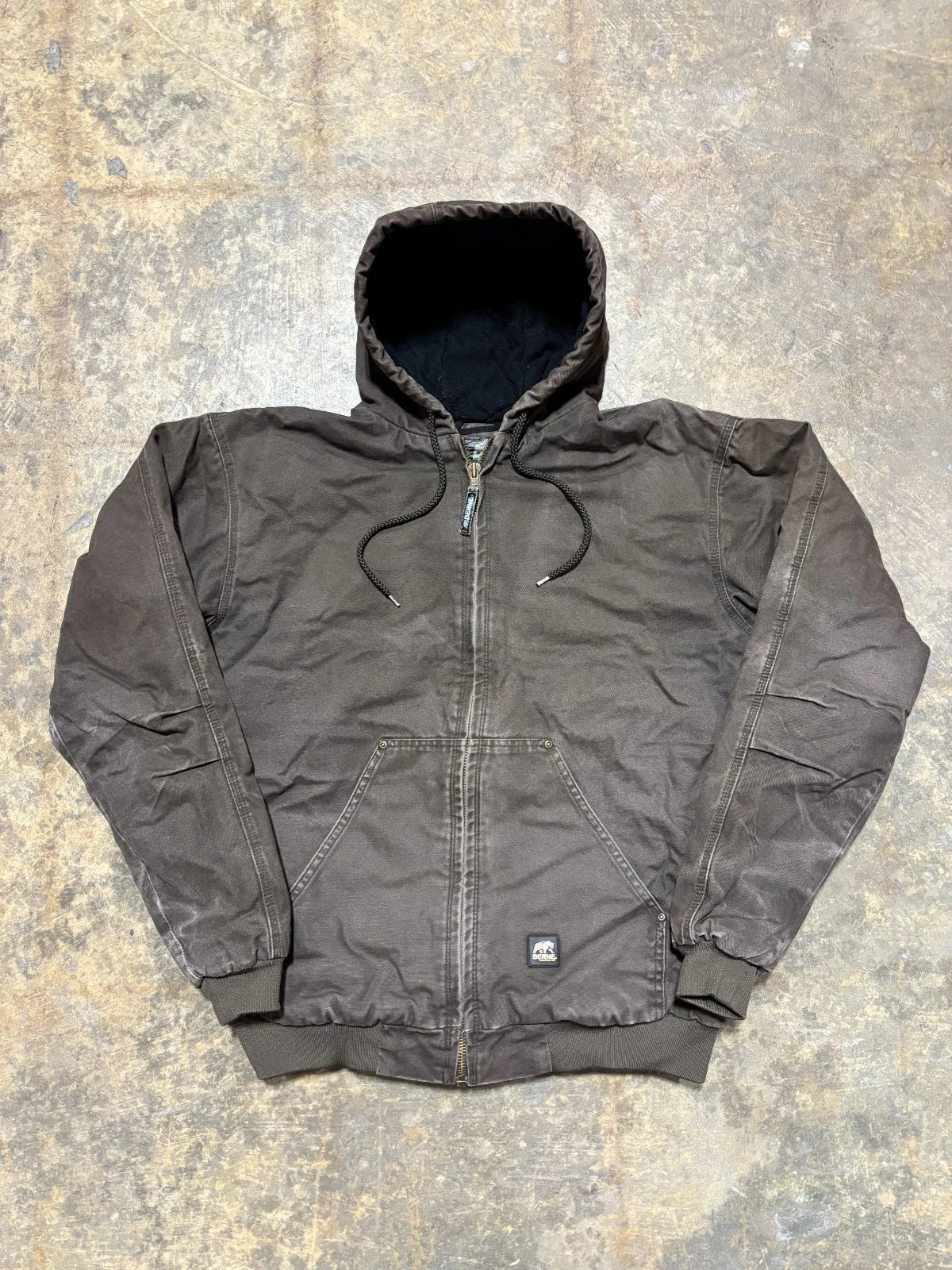 Vintage Berne Workwear Jacket / Insulated Zip Up Coat / Brown Carhartt / Size XL