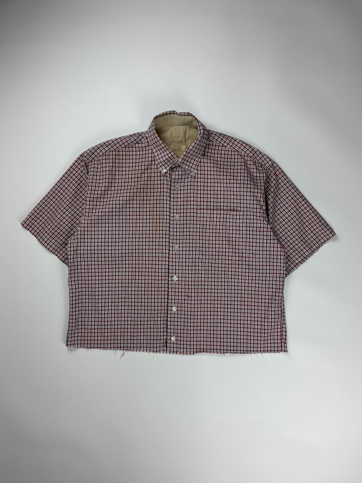 Vintage Plaid Cropped Button Up Shirt