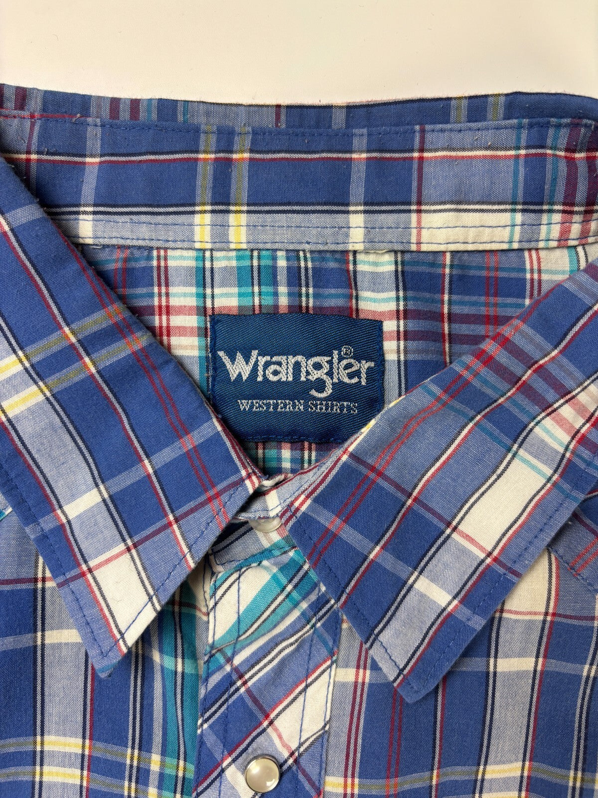 Vintage Wrangler Western Plaid Cropped Button Up Shirt