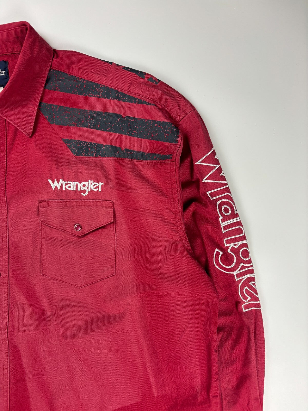 Vintage Faded Wrangler Western Button Up Shirt