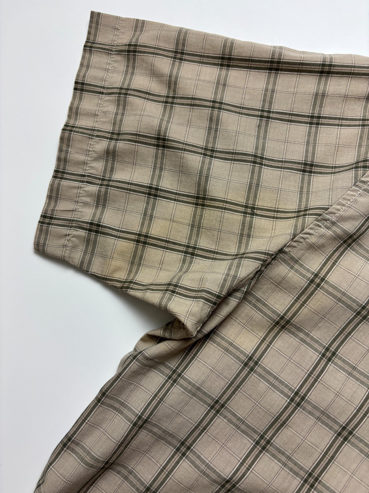 Vintage Plaid Cropped Button Up Shirt