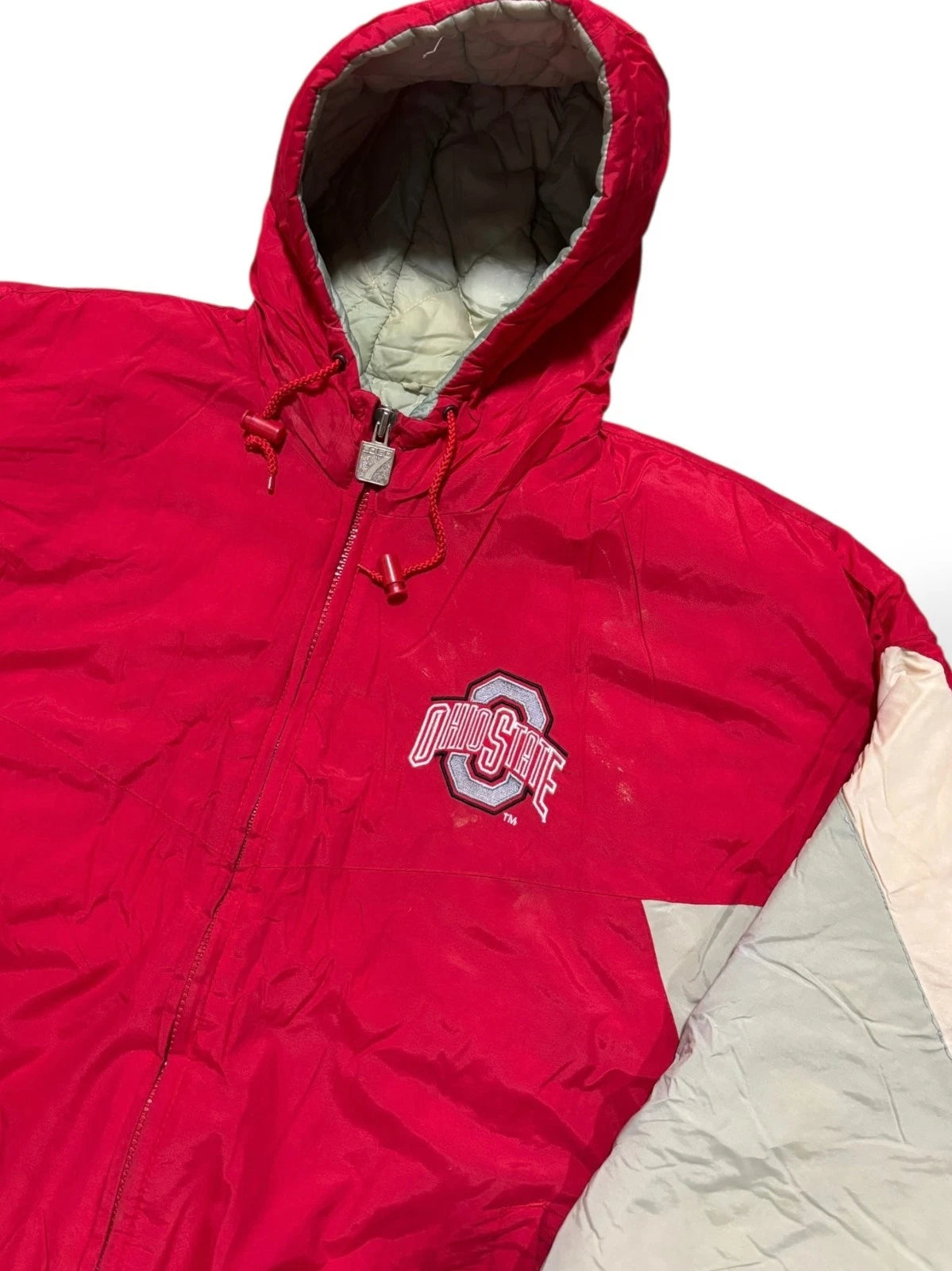 Vintage 1990s Red Ohio State Buckeyes Jacket - XL - Logo 7 - NCAA Football Coat