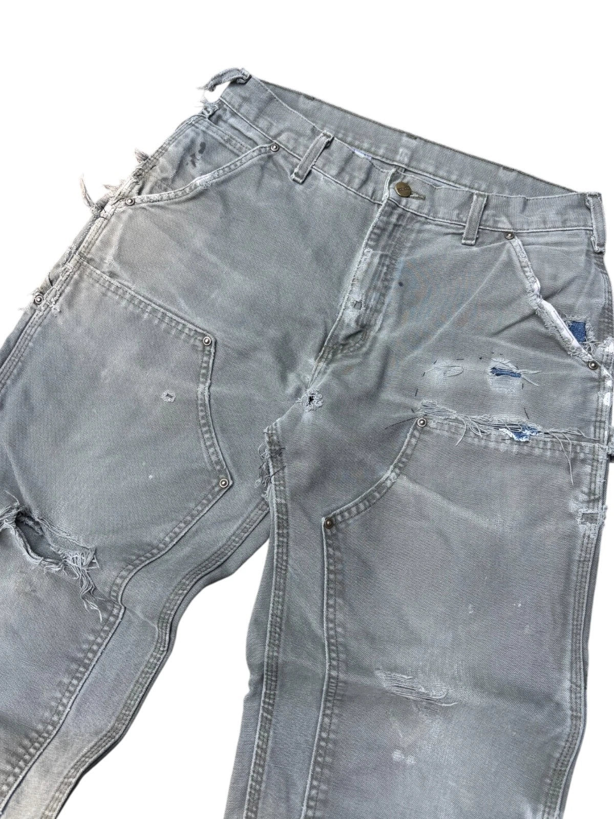 Vintage Olive Carhartt Double Knee Pants - 30x29" - Distressed Workwear Bottoms