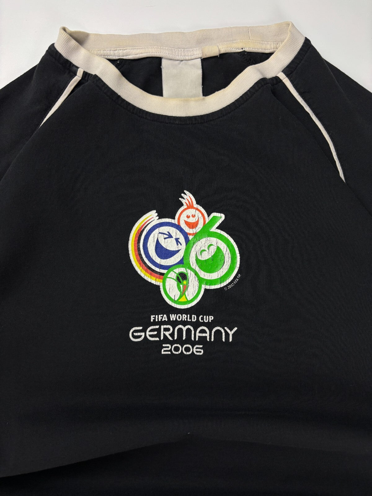 Vintage 2006 Germany Fifa World Cup Ringer Tee / Soccer Graphic Shirt / XL Black