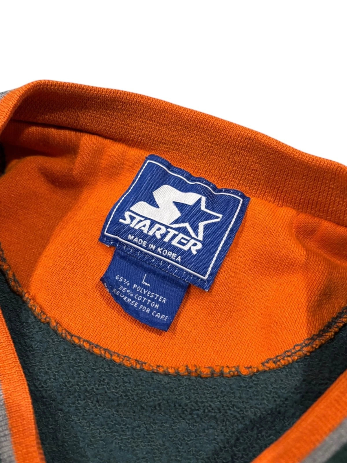 Vintage 1990s Starter Miami Hurricanes Sweatshirt - Large - Green - NCAA