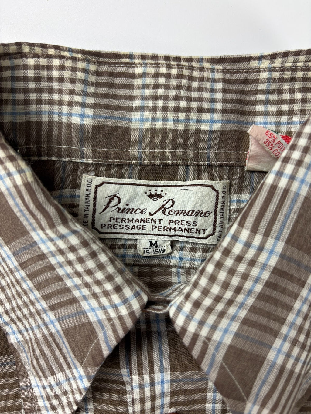 Vintage Prince Romano Plaid Button Up Shirt