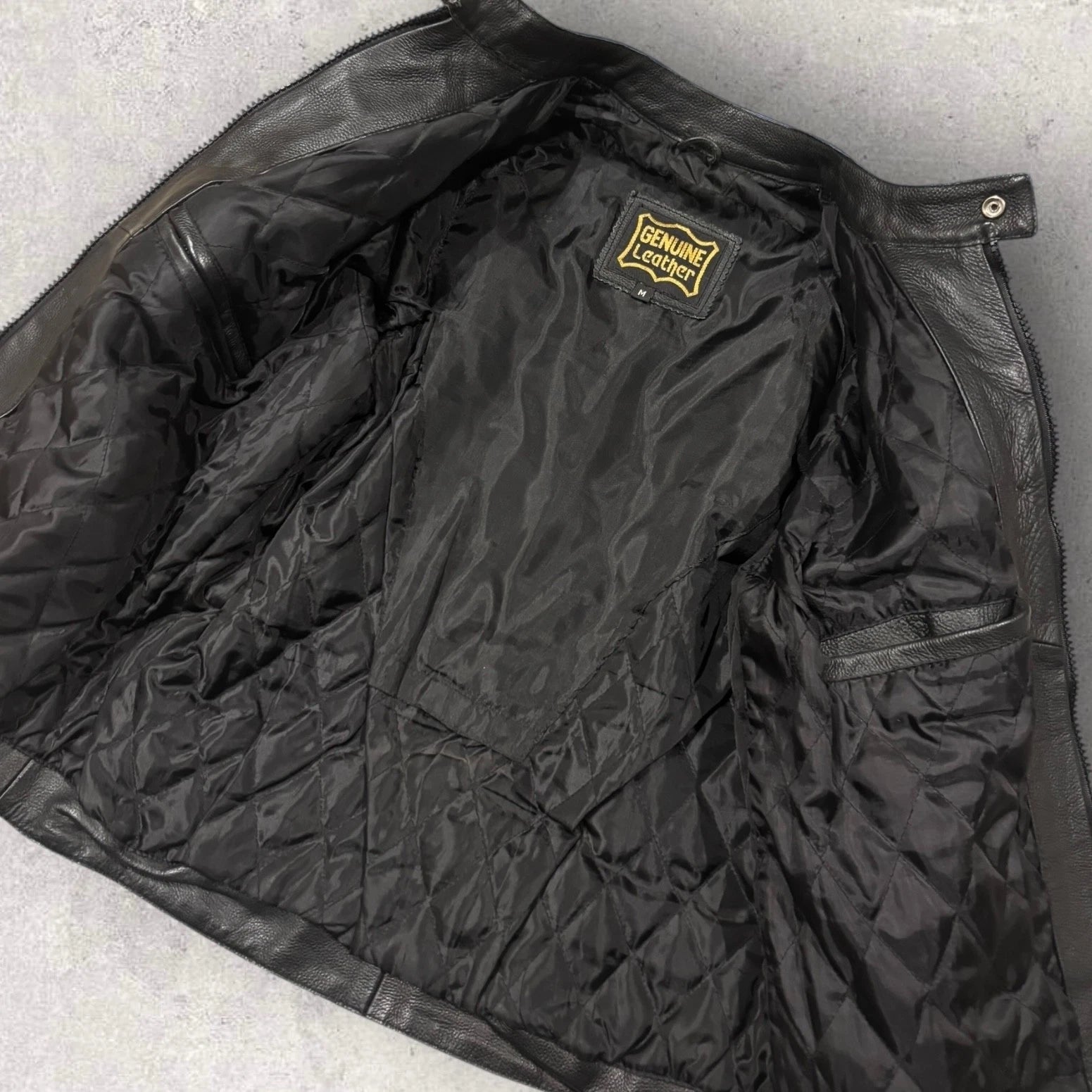 Vintage 1990s BMW Racing Leather Jacket - Moto Coat - Size Medium - Blue & Black