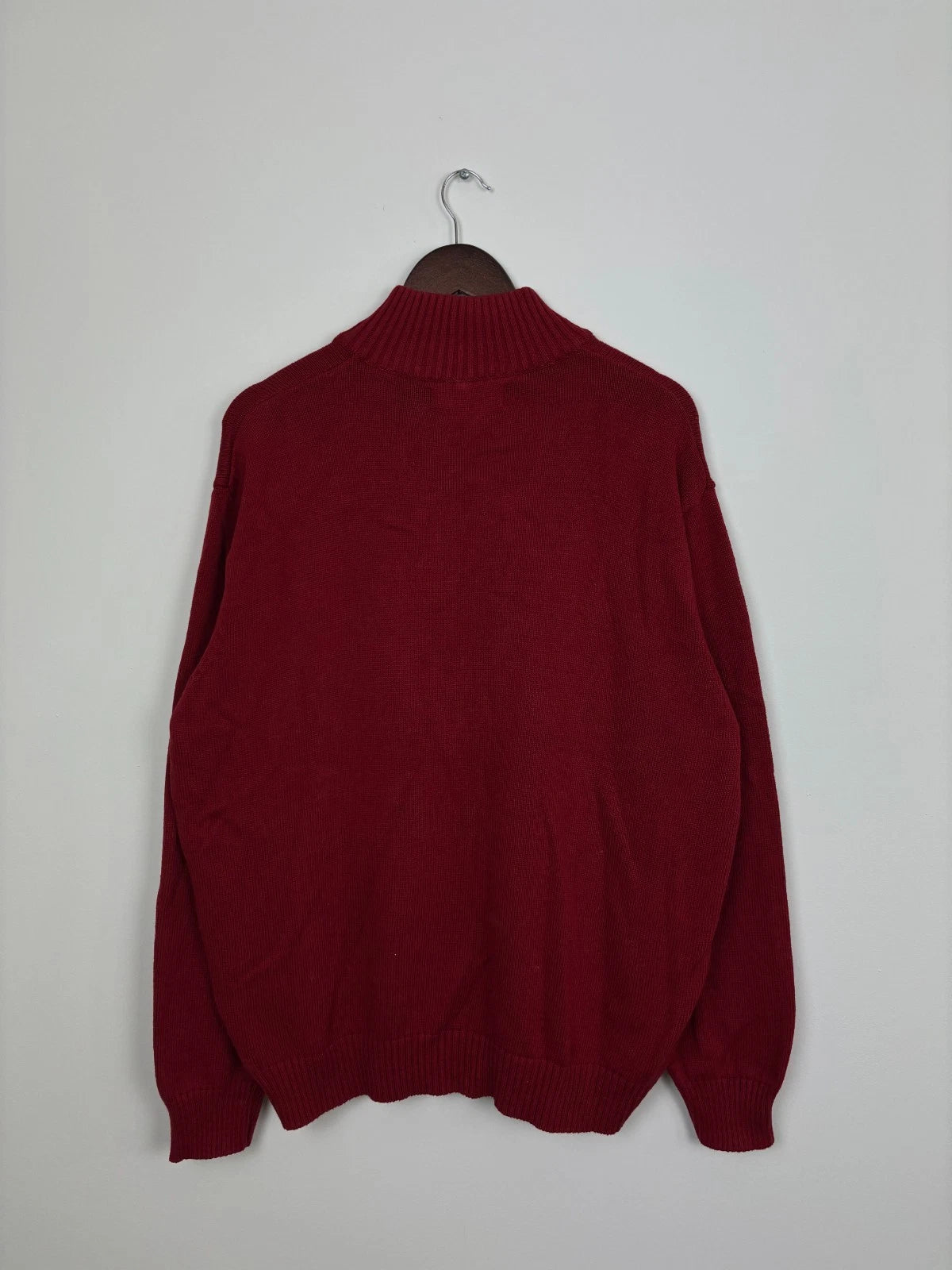 Vintage Red U.S. Polo Assn Knit Sweater - Quarter Zip Pullover - Size XL