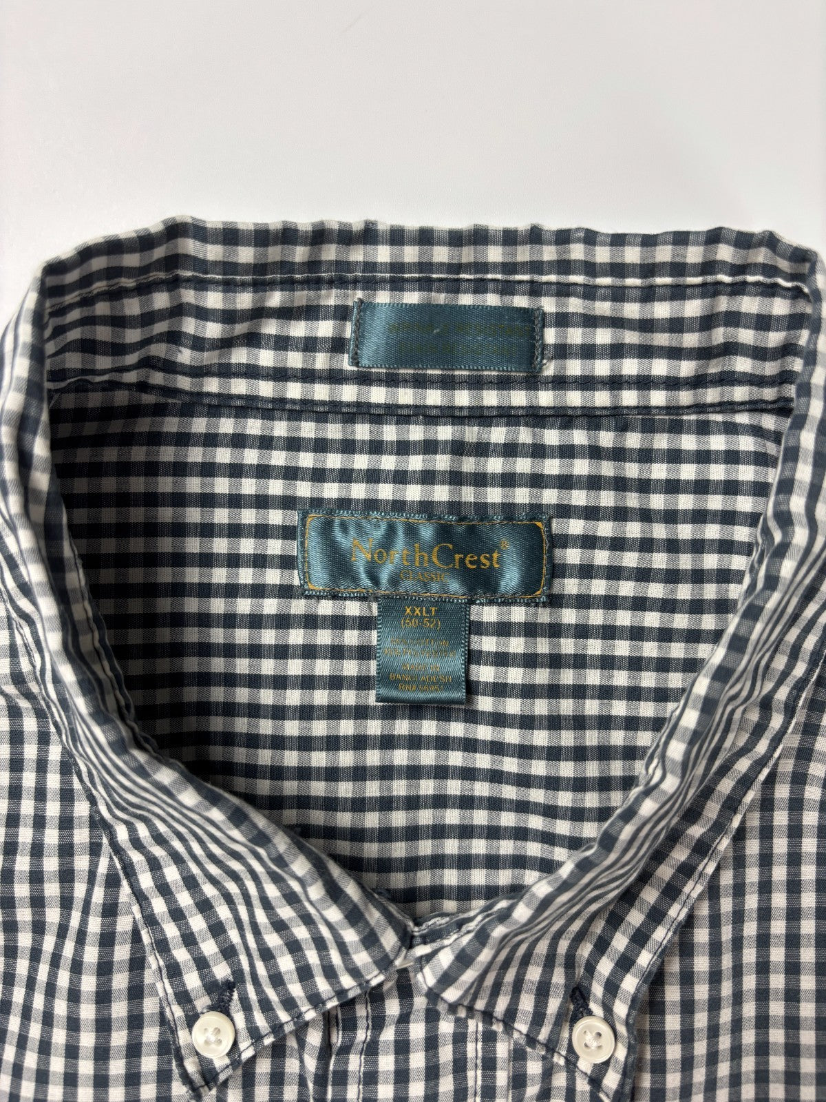 Vintage North Crest Plaid Cropped Button Up Shirt