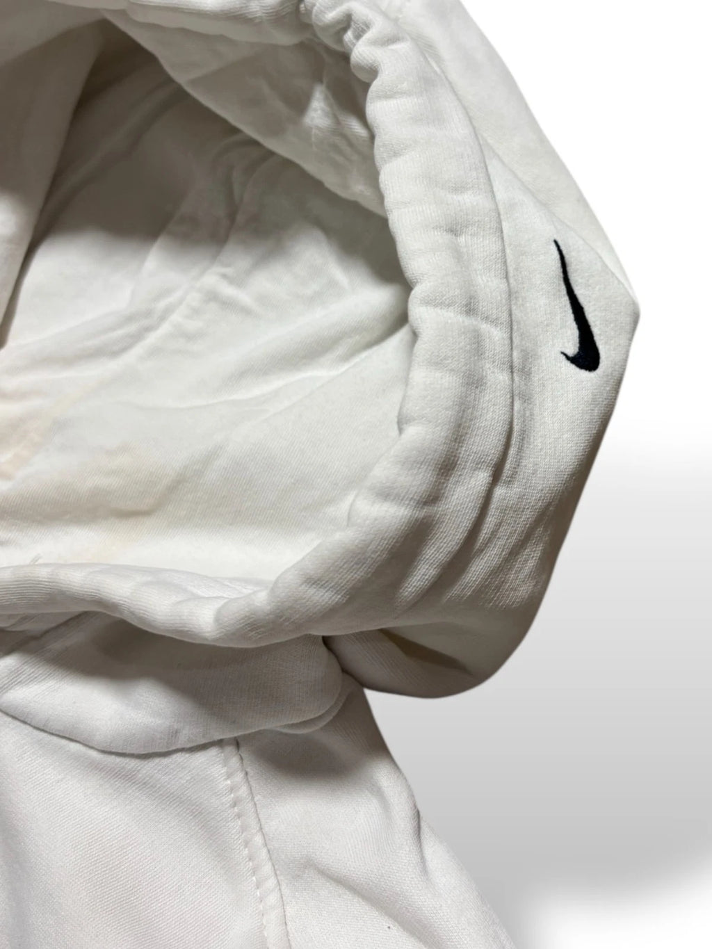 Vintage White Nike Hoodie - Large - Y2K Spellout Graphic