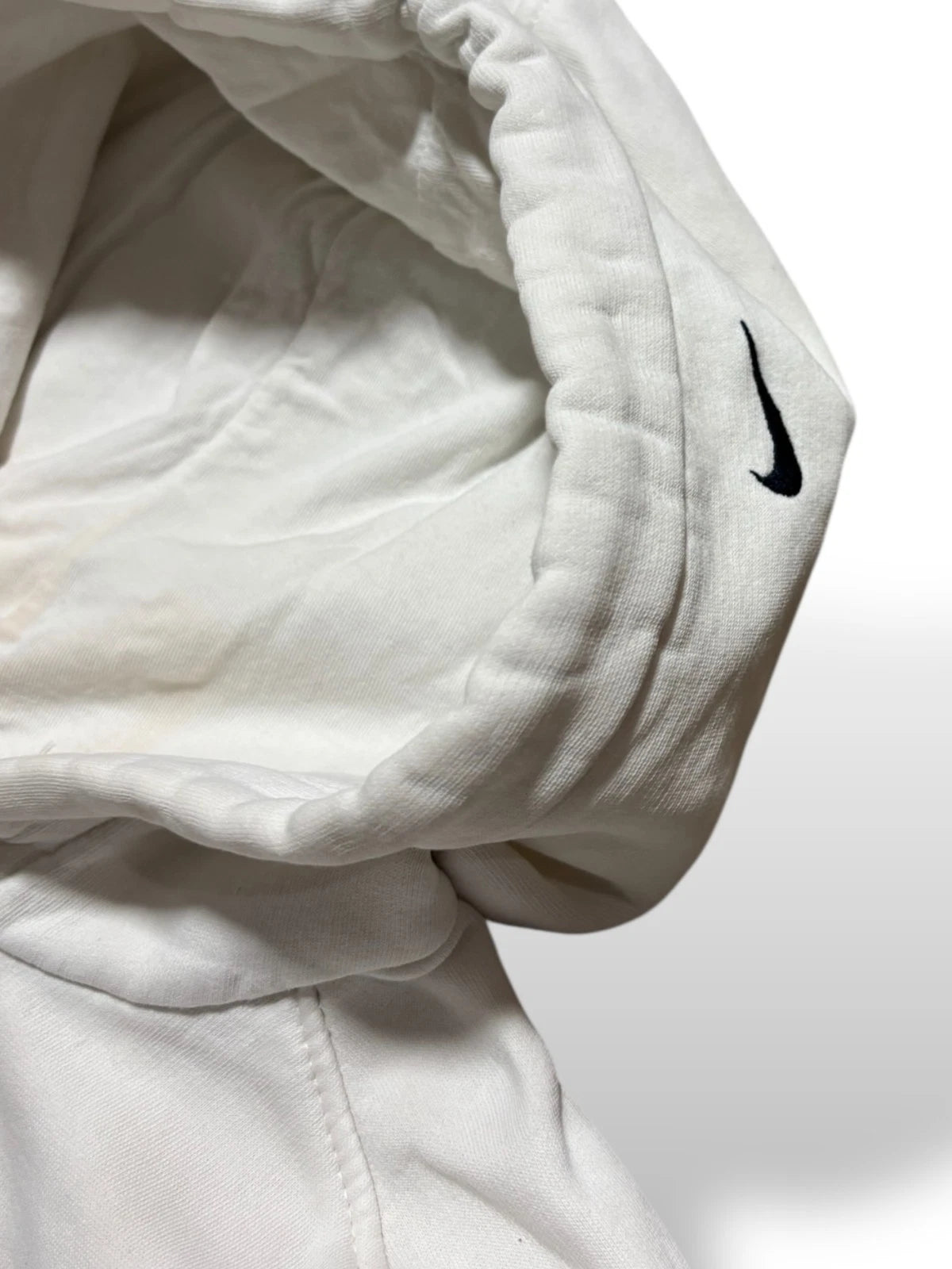 Vintage White Nike Hoodie - Large - Y2K Spellout Graphic