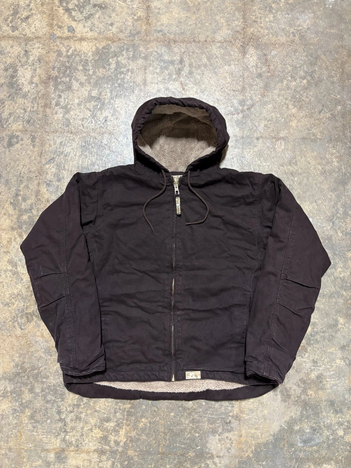 Vintage Bernie Workwear Jacket / Insulated Fur Zip Up Coat / Brown Carhartt XL