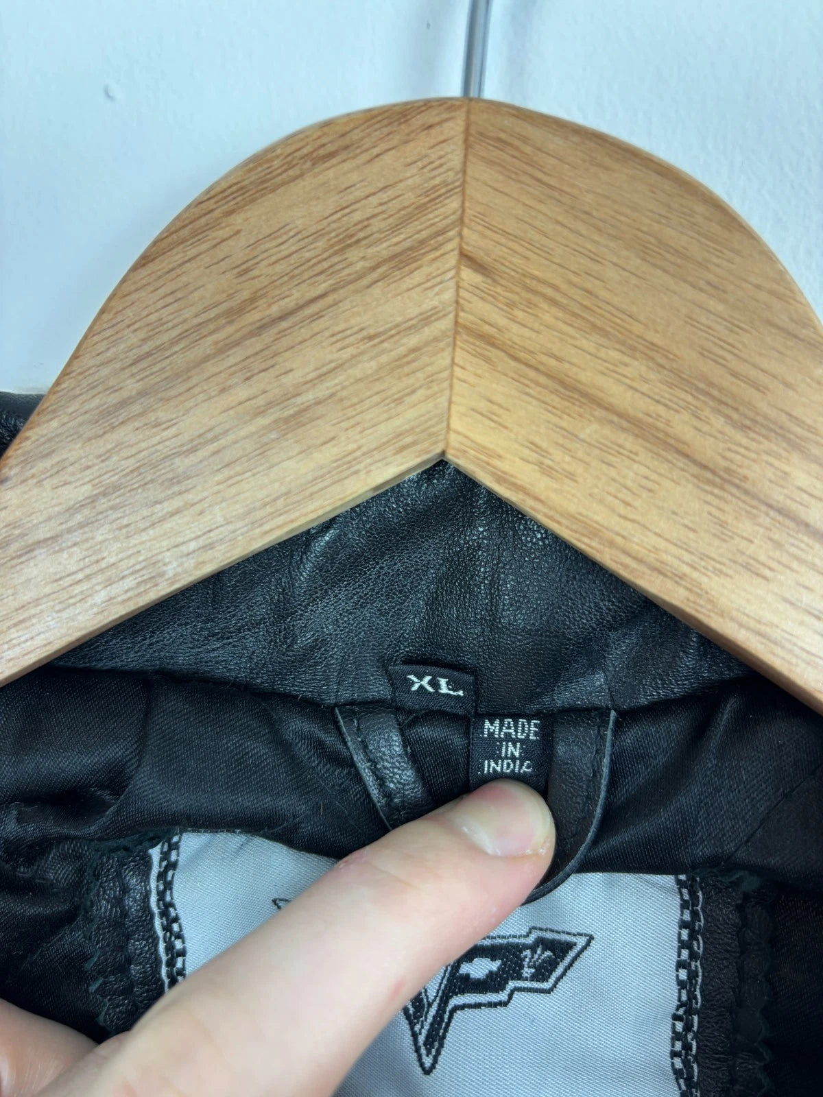 Vintage Corvette Varsity Jacket / Size XL / Black Wool & Leather Coat