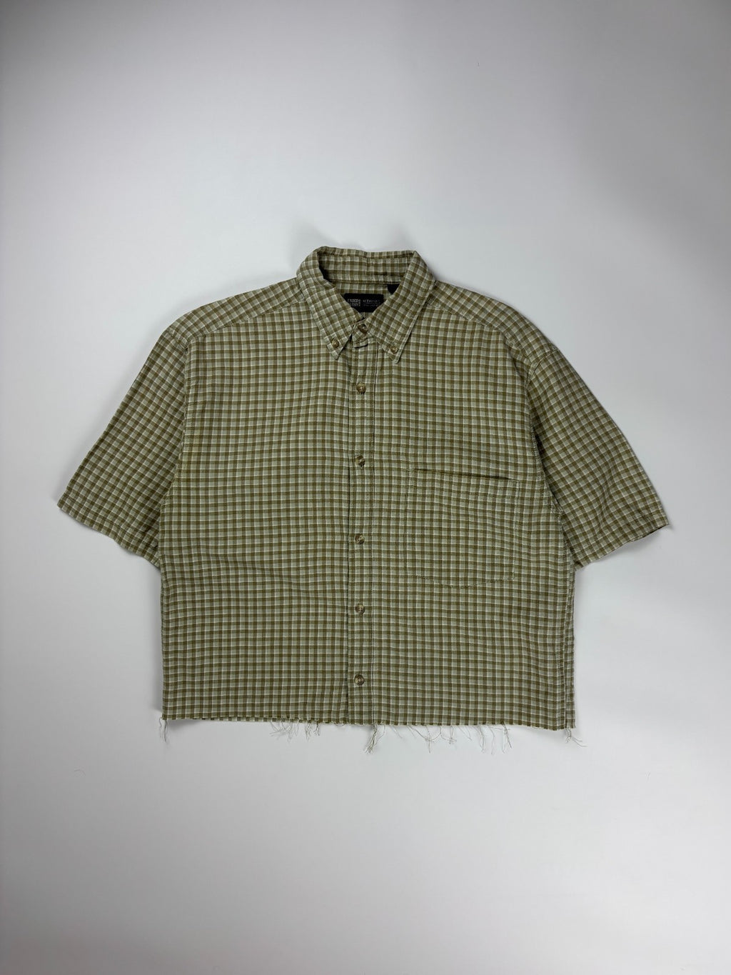 Vintage Faded Glory Plaid Cropped Button Up Shirt