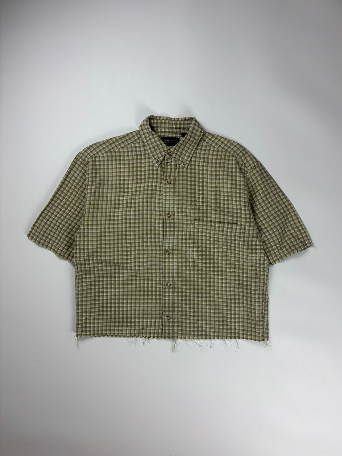 Vintage Faded Glory Plaid Cropped Button Up Shirt