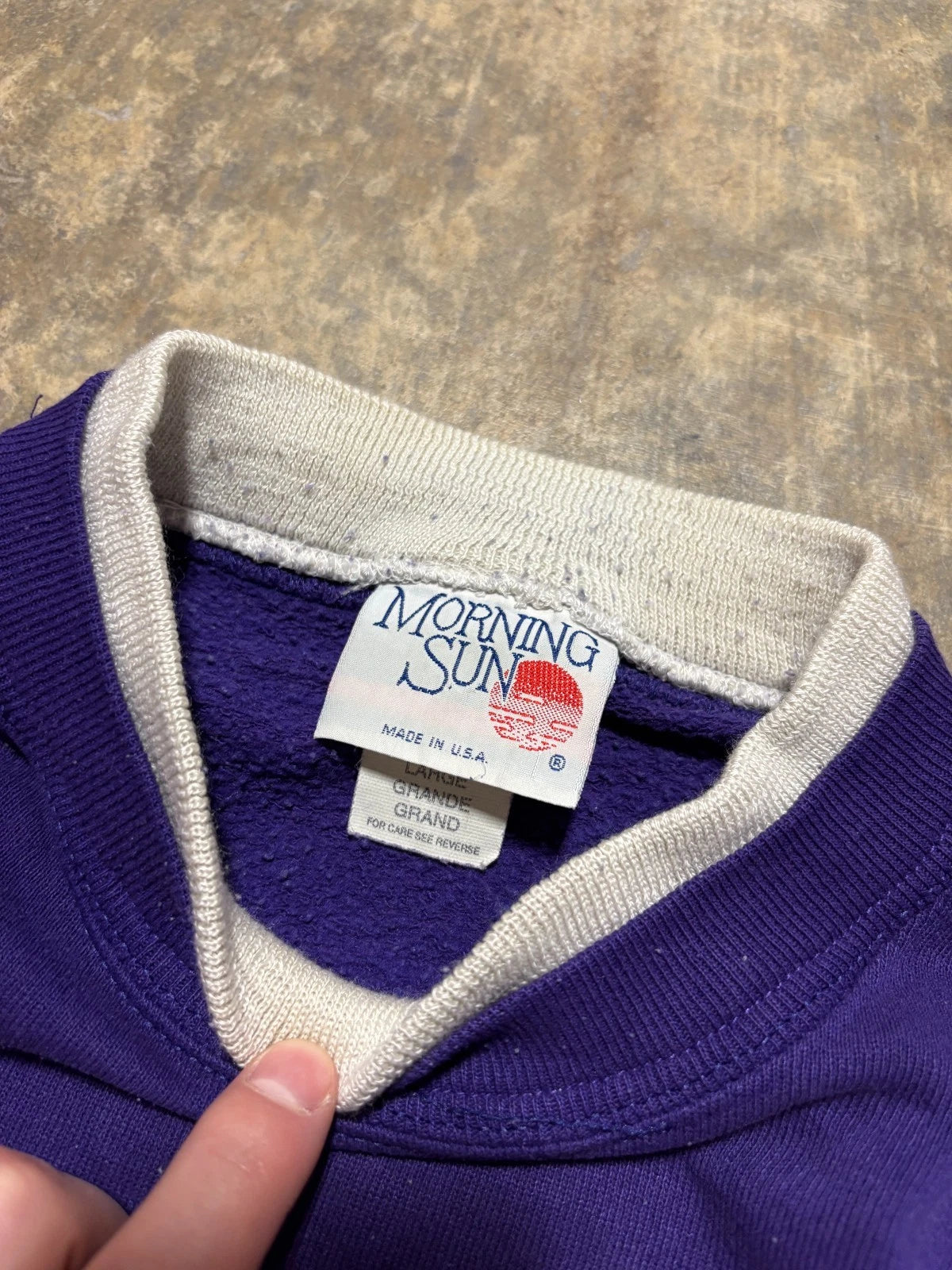 Vintage Winter Forest Sweatshirt - Mock Neck - Size Large - Purple