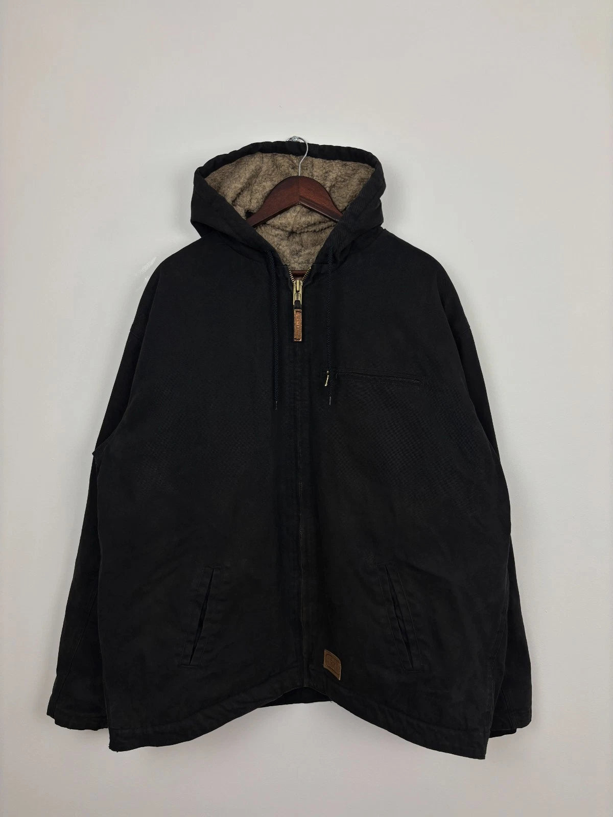 Vintage Black Fleece Lined Workwear Jacket - Schmidt Zip Up Coat - Size 2XLT