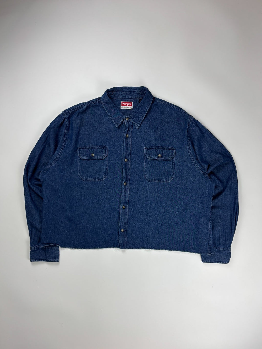 Vintage Wrangler Denim Cropped Button Up Shirt