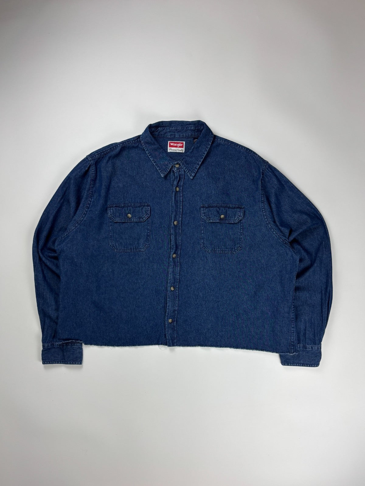 Vintage Wrangler Denim Cropped Button Up Shirt