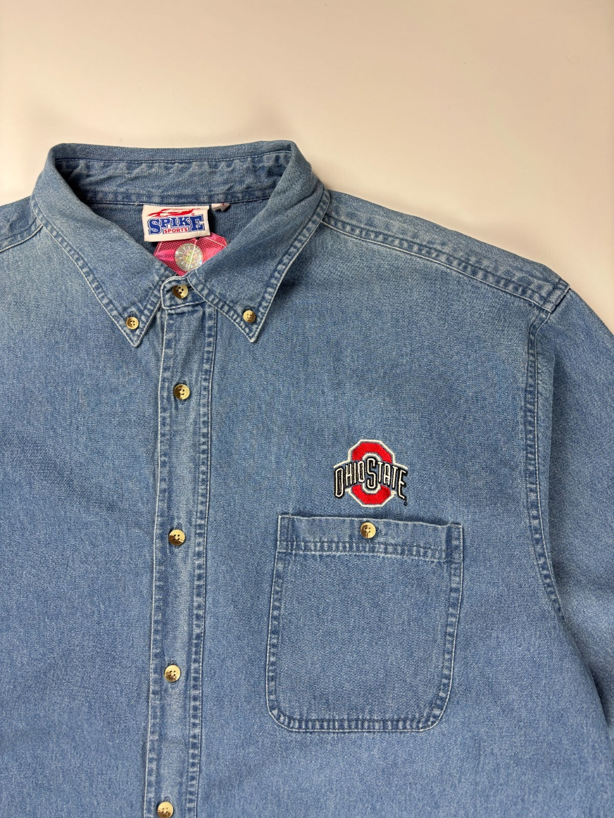 Vintage Ohio State University Denim Button Up Shirt
