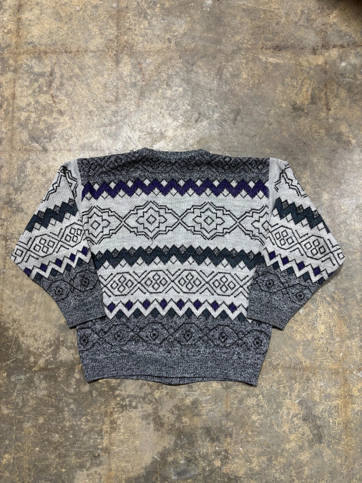 Vintage Serge Saint Ynes Knit Cardigan Sweater / Size Medium / Multi Colour