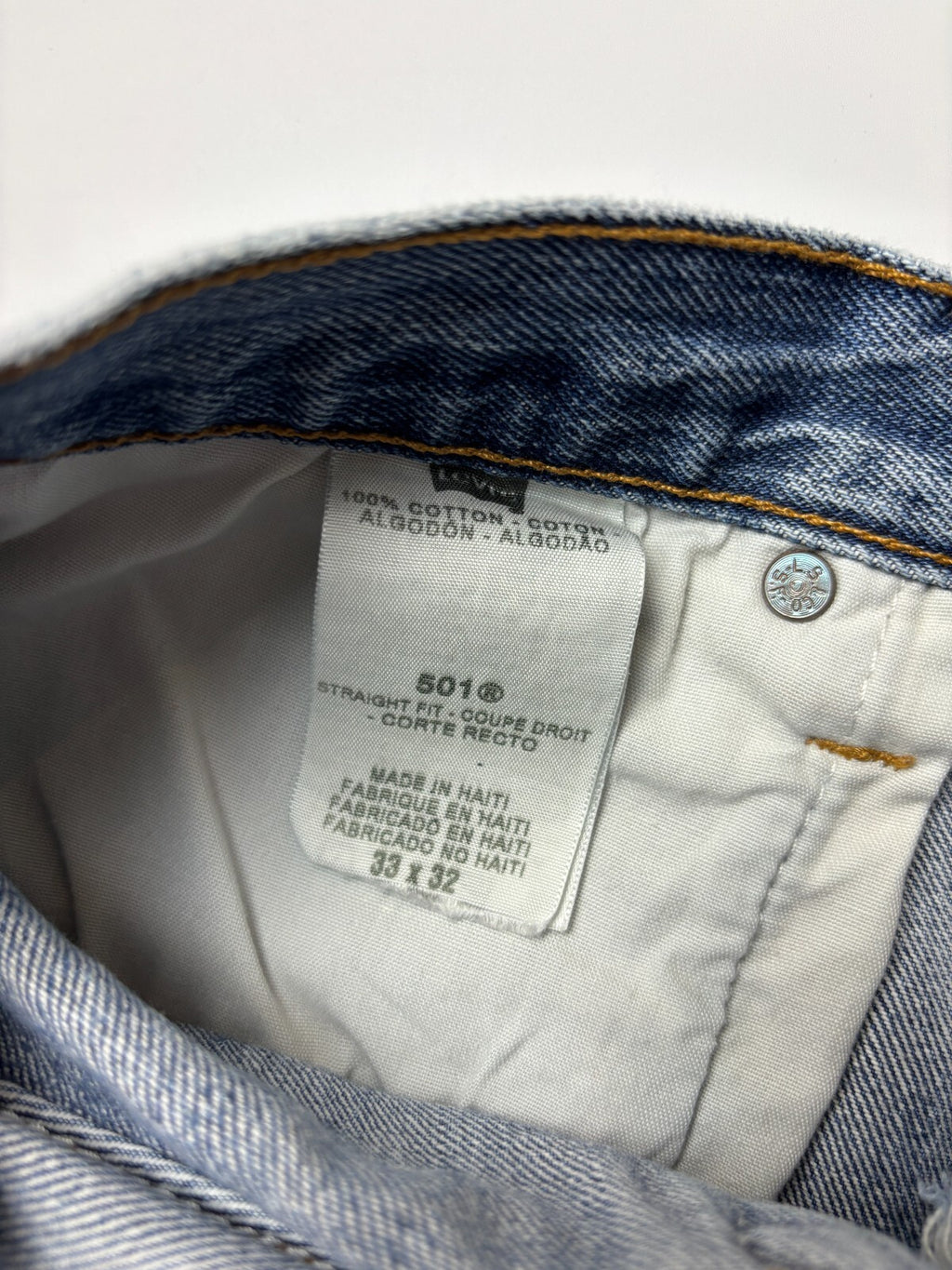 Vintage Levi Distressed Jeans / 501 Straight Fit Medium Wash Bottoms 33x32 Blue