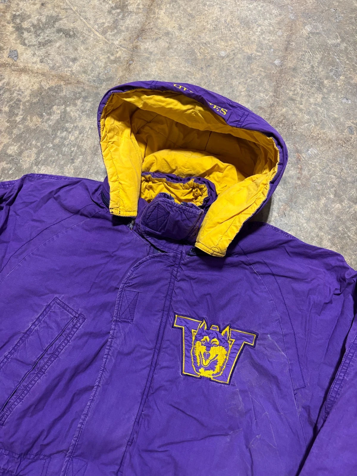 Vintage 1990s University Of Washington Huskies Jacket / NCAA / Purple Size Small