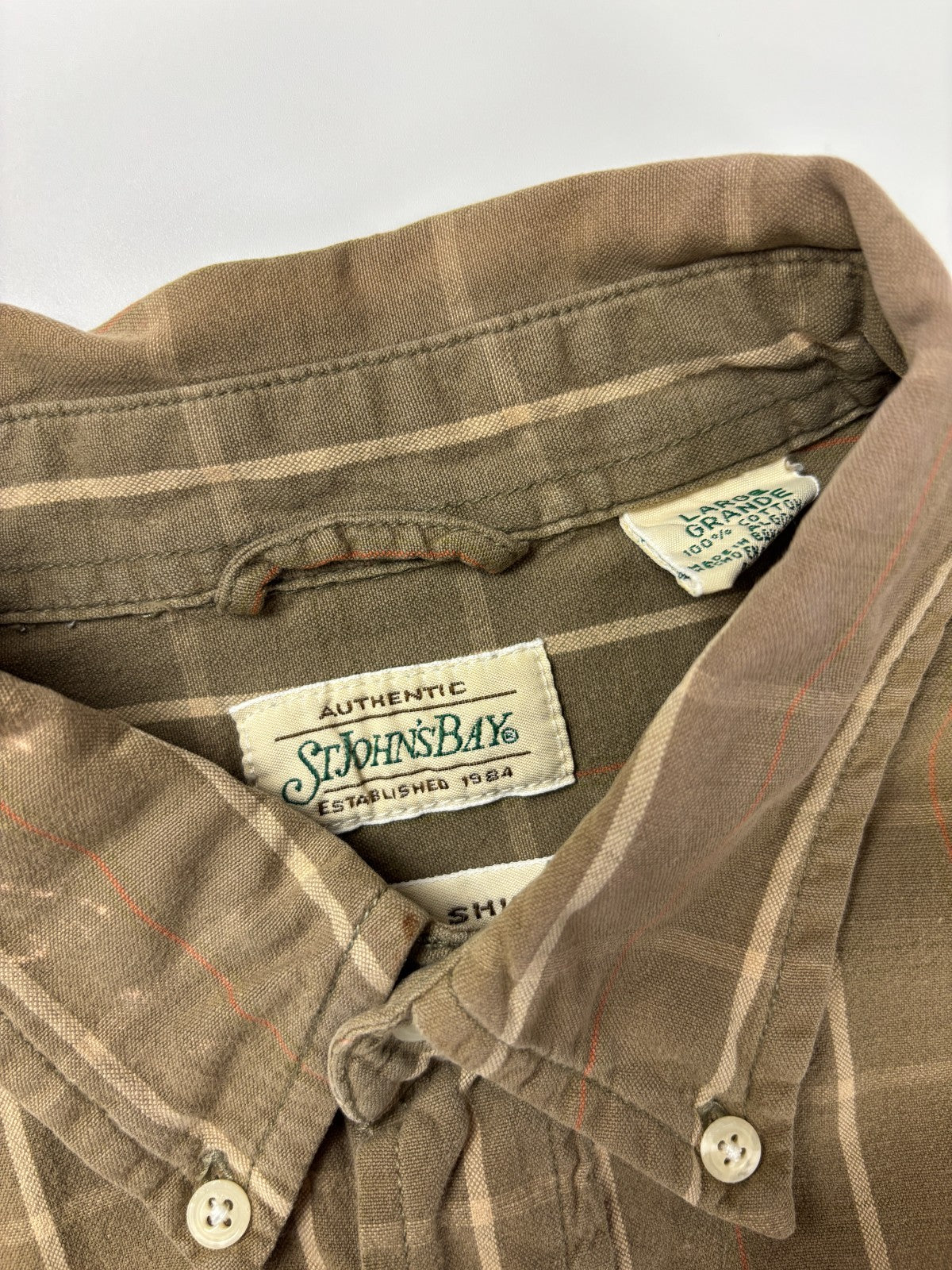 Vintage St Johns Bay Plaid Cropped Button Up Shirt