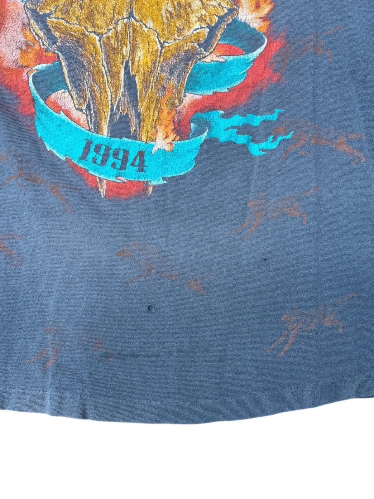 Vintage 1990s 3D Emblem Wolf Chopped T Shirt - Sturgis Tee - Large - Black