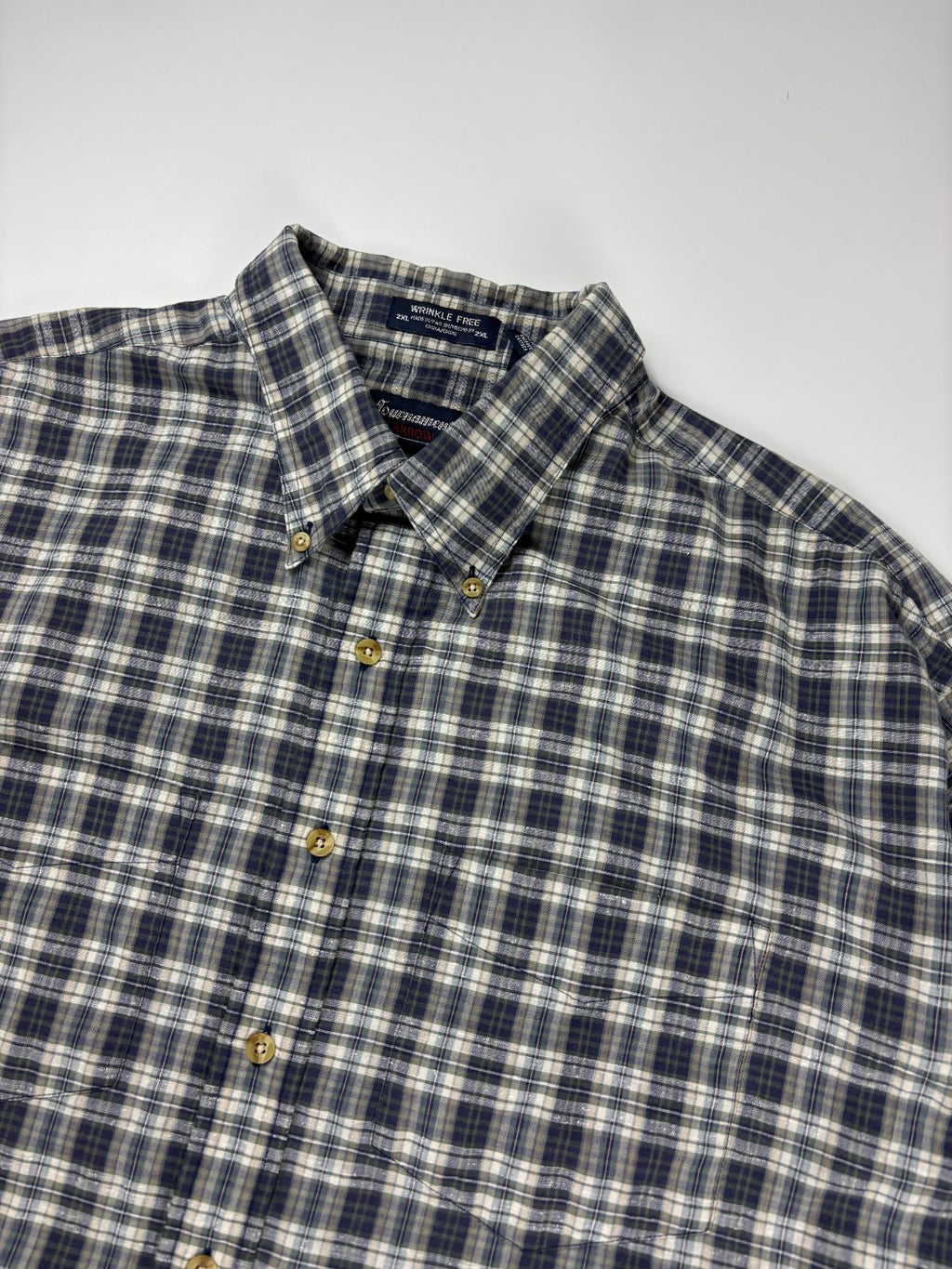 Vintage Arrow USA Plaid Cropped Button Up Shirt