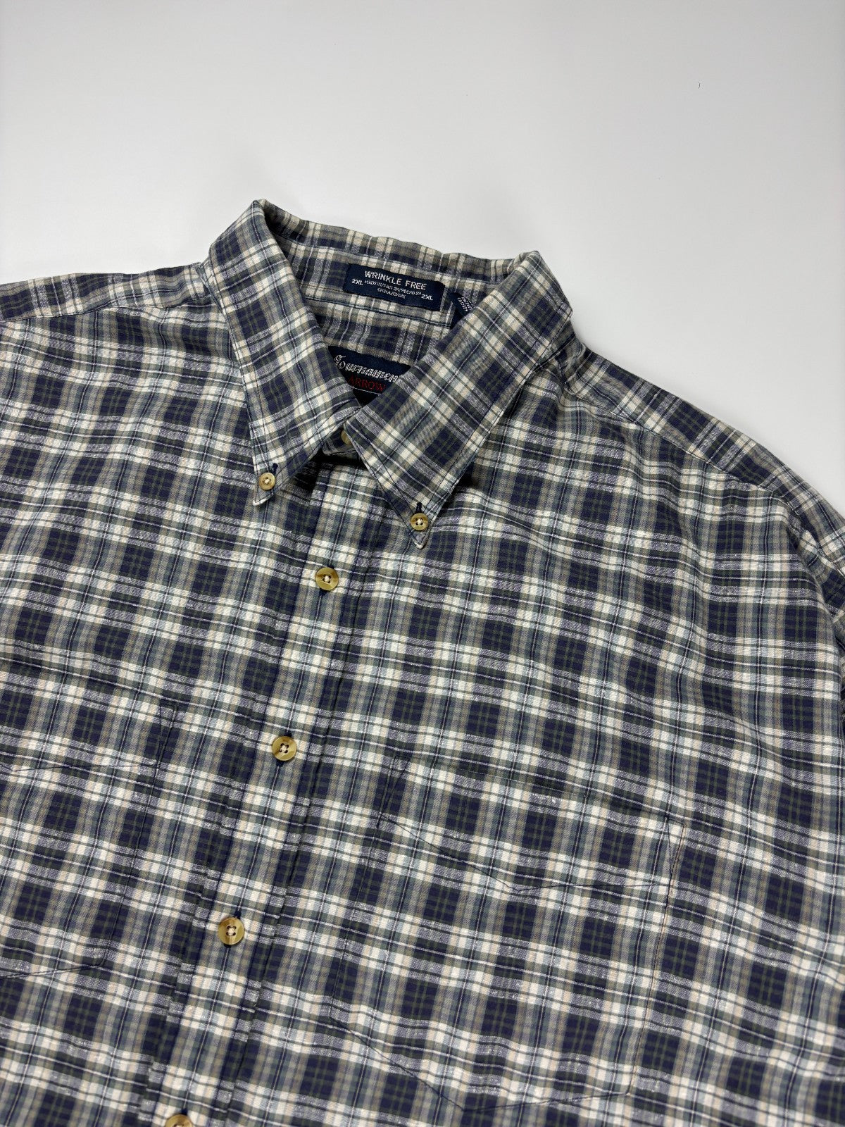 Vintage Arrow USA Plaid Cropped Button Up Shirt