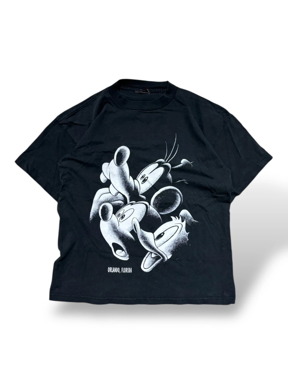 Vintage 1990s Disney Mickey Mouse T Shirt - Large - Black - Orlando Florida