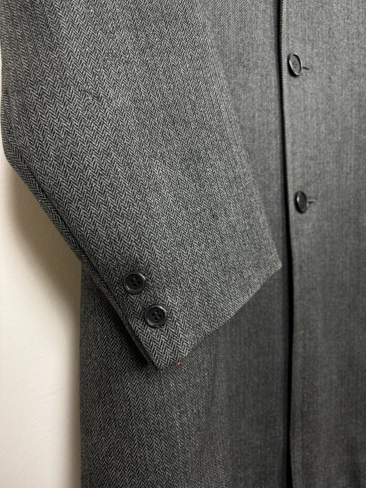 Vintage 1990s Wool Overcoat - Gray - Large - Men's Topcoat