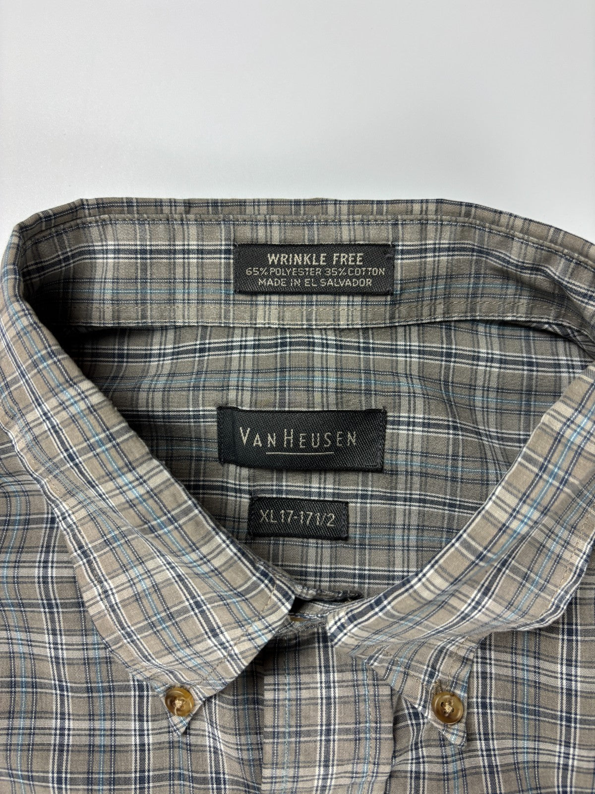 Vintage Van Heusen Plaid Cropped Button Up Shirt