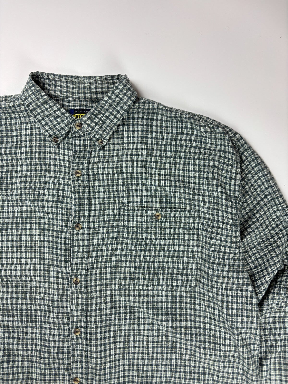 Vintage Utility Plaid Button Up Shirt