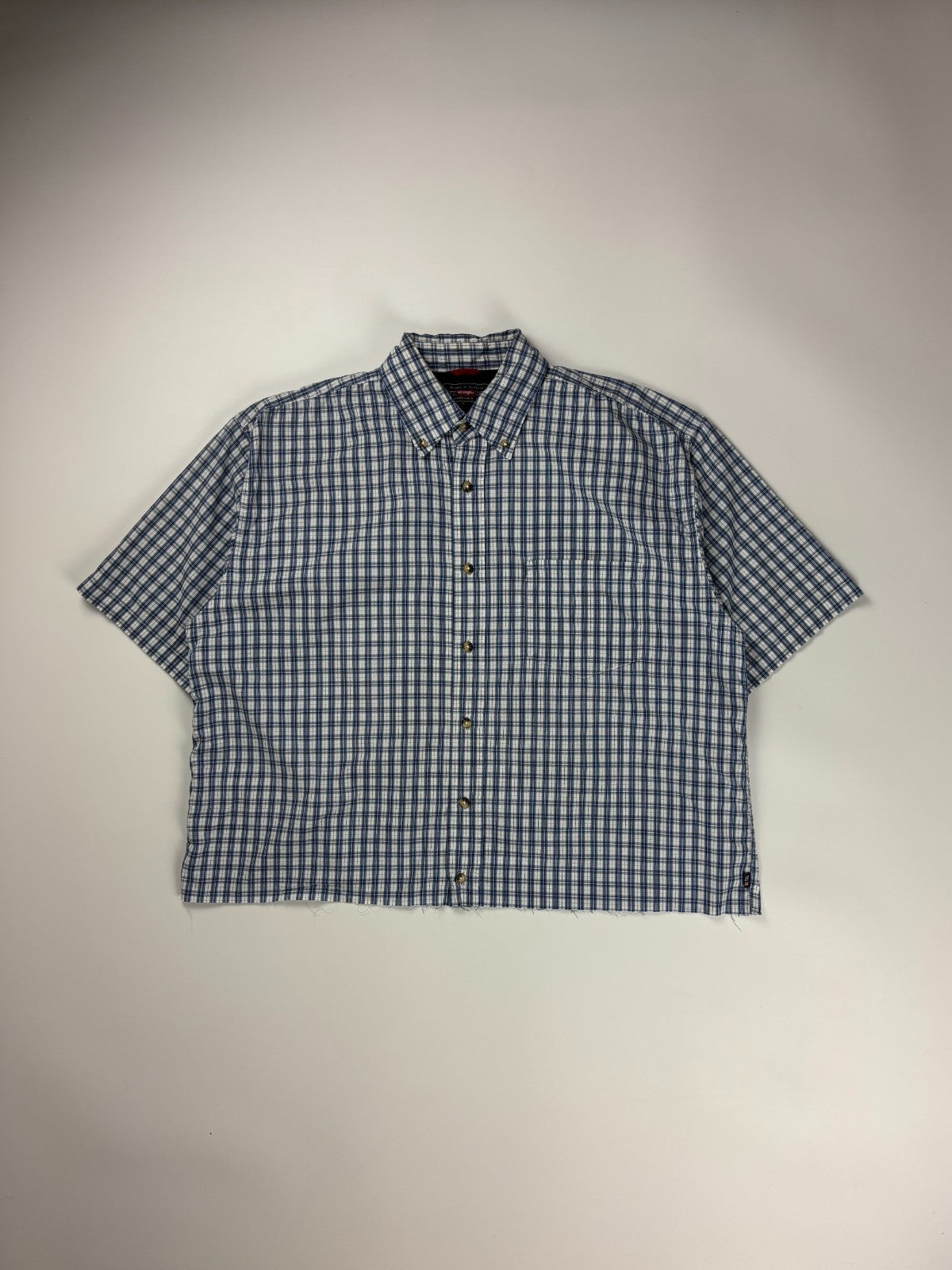 Vintage Wrangler Plaid Cropped Button Up Shirt